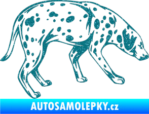 Samolepka Pes 001 pravá Dalmatin Ultra Metalic tyrkysová