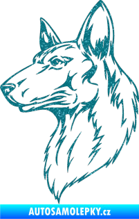 Samolepka Pes 019 levá Ultra Metalic tyrkysová