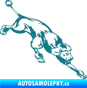 Samolepka Pes 022 pravá Pudl Ultra Metalic tyrkysová