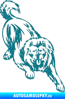 Samolepka Pes 031 pravá Ultra Metalic tyrkysová