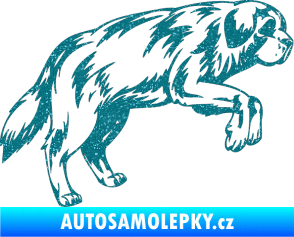 Samolepka Pes 034 pravá Ultra Metalic tyrkysová