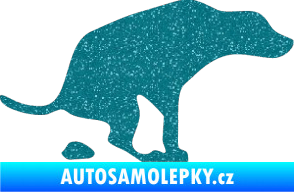 Samolepka Pes 077 pravá Ultra Metalic tyrkysová