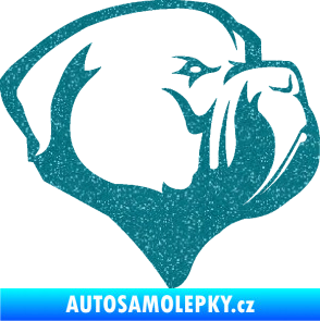 Samolepka Pes 116 pravá pitbull Ultra Metalic tyrkysová