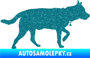 Samolepka Pes 121 pravá německý ovčák Ultra Metalic tyrkysová