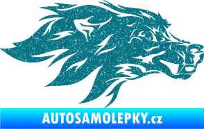 Samolepka Pes 127 pravá hlava Ultra Metalic tyrkysová