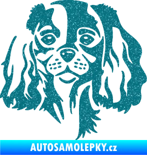 Samolepka Pes 132 pravá Cavalier king Charles spaniel Ultra Metalic tyrkysová