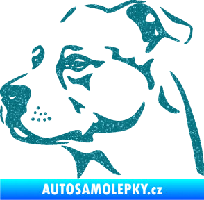 Samolepka Pes 134 levá Stafordširský bulteriér Ultra Metalic tyrkysová