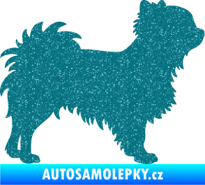 Samolepka Pes 156 pravá čivava Ultra Metalic tyrkysová