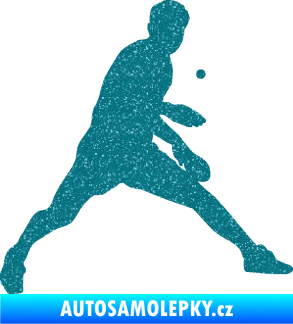 Samolepka Ping pong 002 pravá Ultra Metalic tyrkysová