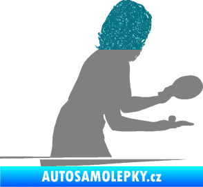 Samolepka Ping pong 005 pravá Ultra Metalic tyrkysová