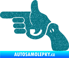 Samolepka Pistole 002 levá han gun Ultra Metalic tyrkysová