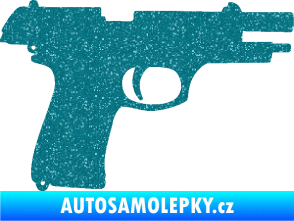 Samolepka Pistole 004 pravá Ultra Metalic tyrkysová