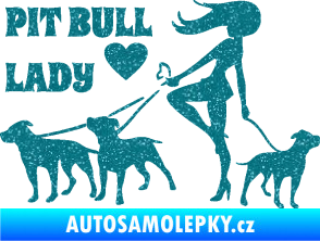 Samolepka Pit Bull lady levá Ultra Metalic tyrkysová
