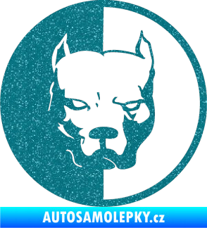 Samolepka Pitbull 001 kruh levá Ultra Metalic tyrkysová