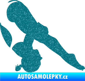 Samolepka Plavkyně 002 levá skok do vody Ultra Metalic tyrkysová