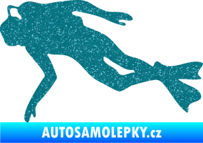 Samolepka Potápěč 002 levá Ultra Metalic tyrkysová