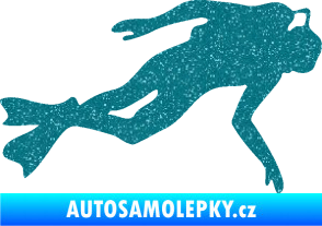 Samolepka Potápěč 002 pravá Ultra Metalic tyrkysová