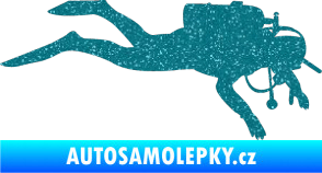 Samolepka Potápěč 003 pravá Ultra Metalic tyrkysová
