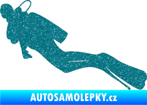 Samolepka Potápěč 005 levá Ultra Metalic tyrkysová