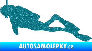 Samolepka Potápěč 009 levá Ultra Metalic tyrkysová
