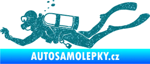 Samolepka Potápěč 011 levá Ultra Metalic tyrkysová