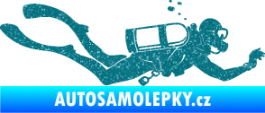 Samolepka Potápěč 011 pravá Ultra Metalic tyrkysová