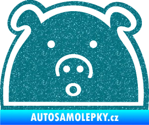Samolepka Prasátko JDM styl Ultra Metalic tyrkysová