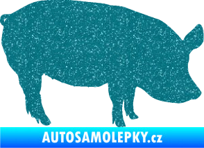 Samolepka Prase 001 pravá Ultra Metalic tyrkysová
