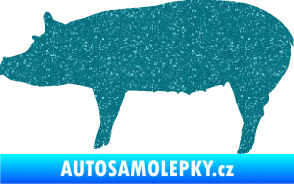 Samolepka Prase 002 levá Ultra Metalic tyrkysová