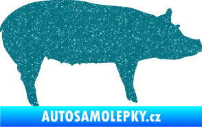 Samolepka Prase 002 pravá Ultra Metalic tyrkysová