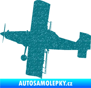 Samolepka Práškovací letoun Čmelák levá Ultra Metalic tyrkysová