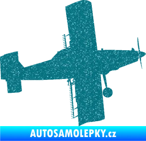 Samolepka Práškovací letoun Čmelák pravá Ultra Metalic tyrkysová