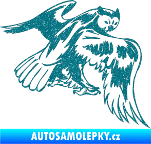 Samolepka Predators 100 pravá sova Ultra Metalic tyrkysová