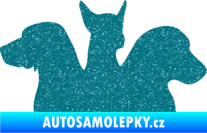 Samolepka Psi 001 pravá skupinka Ultra Metalic tyrkysová