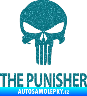Samolepka Punisher 002 s nápisem Ultra Metalic tyrkysová