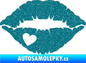 Samolepka Pusa 004 se srdíčkem levá Ultra Metalic tyrkysová