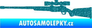Samolepka Puška 002 levá lovecká Ultra Metalic tyrkysová