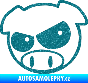 Samolepka Rally pig 002 levá Ultra Metalic tyrkysová