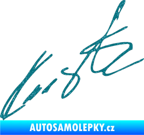 Samolepka Podpis Roman Kresta  Ultra Metalic tyrkysová