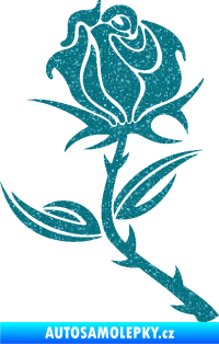Samolepka Růže 002 levá Ultra Metalic tyrkysová