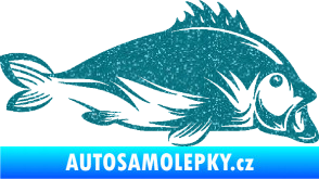 Samolepka Ryba 003 pravá Ultra Metalic tyrkysová