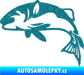 Samolepka Ryba 010 levá Ultra Metalic tyrkysová