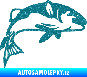 Samolepka Ryba 010 pravá Ultra Metalic tyrkysová