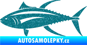 Samolepka Ryba 013 levá tuňák Ultra Metalic tyrkysová