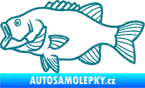 Samolepka Ryba 015 levá Ultra Metalic tyrkysová