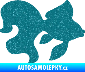 Samolepka Ryba 019 pravá závojnatka Ultra Metalic tyrkysová