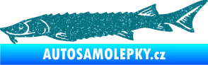 Samolepka Ryba 020 levá jeseter Ultra Metalic tyrkysová