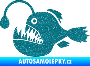 Samolepka Ryba 022 levá mořský ďas s lampičkou Ultra Metalic tyrkysová