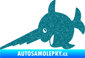 Samolepka Ryba 023 piloun levá Ultra Metalic tyrkysová