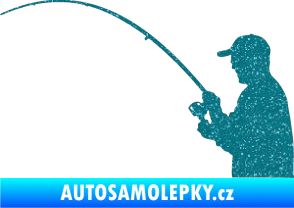 Samolepka Rybář 001 levá Ultra Metalic tyrkysová